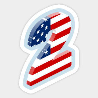 Isometric Number, Number Two Sticker